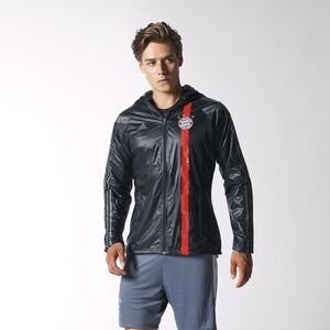 Adidas Vintage Super Rare Bayern Munich Anthem Third Jacket Woven Nylon Black